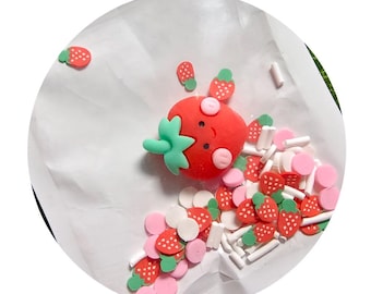 Strawberry Shortcake Sprinkles Slime Polymer Clay Slice for Snowglobe Tumblers Hair Gel Nail Art