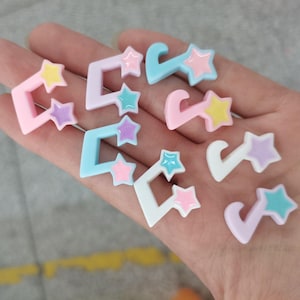 Grazioso mini cabochon in resina a forma di stella con nota musicale, per centro fiocco per capelli, scrapbooking, decorazioni per telefono, gioielli fai da te, ciondoli, accessori