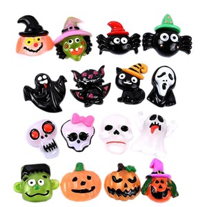 Nova resina halloween flatback cabochão miniatura arte fornecimento decoração charme artesanato diy