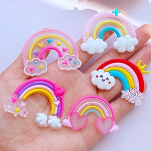 Carino trasparente Cartoon Rainbow Series PVC Flat Back DIY Scrapbook Abbellimento Telefono Craft Decorazione