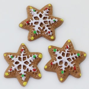 19mm Résine Noël Fleur de Neige Biscuits Artisanat Cabochon Flatback Scrapbooking Décorations Fit Hair Clips Embellissements Perles Di