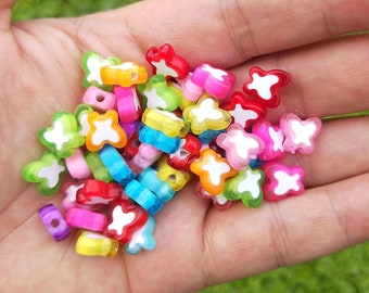 Double-color Beads Heart / Star / Butterfly / Flower Beads Kids Decorative Beads DIY Jewelry makings & Craft Making Accessories