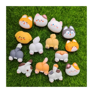 Cabochon en résine à dos plat, chien mignon, personnages de dessins animés pour noeuds de cheveux, accessoires de décoration de scrapbooking à faire soi-même