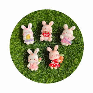 Cabochon in resina con retro piatto coniglio Kawaii Scrapbooking Gioielli fai da te Decorazione artigianale Custodia per telefono Accessori fai da te