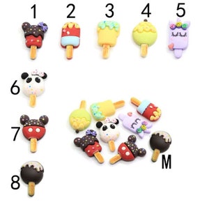 Handbemalter Resin Kawaii Cartoon Eiscreme Eiscreme Flatback Cabochon Simulation Food Art Zubehör Dekoration Charm Handwerk