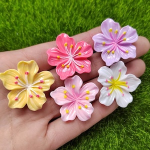 Artisanat en résine, embellissements de fleurs, breloques en résine, accessoires de coque de téléphone