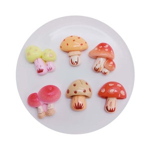 Kawaii Craft Supplies Magical Mushroom Cabochon Fairytale Decoden Pieces