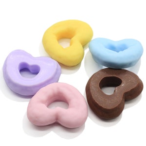 34mm Mini Hart Donut Toevoeging Slime Filler voor Slime DIY Polymeer Toevoeging Slime Accessoires Voedsel Beeldje Speelgoed Model Tool voor Kinderen Speelgoed