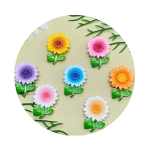 Harz Blume Mini Charm 7 Farben Sonnenblumen Tulpen 3D Handwerk Blume Verzierungen Diy Haarspangen