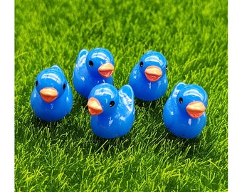 5pcs Yellow Mini Resin Ducks - Tiny Duckling Figures For Slime Charms, Fairy Gardens, DIY Crafts