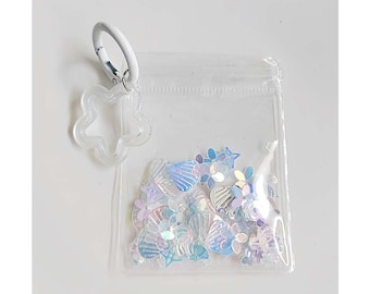 Resin Hollow Star Glitter Bag Charm Kawaii Keychains Diy Keychain