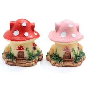 Figurines Miniature Fairy Tale Mushroom House Ornaments Resin Home Gardenhome Garden Accessories For Home Decoration Room Decor