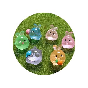Miniatures de lapin 3D phosphorescentes dans le noir, décoration de jardin, artisanat, bricolage, fournisseur en gros