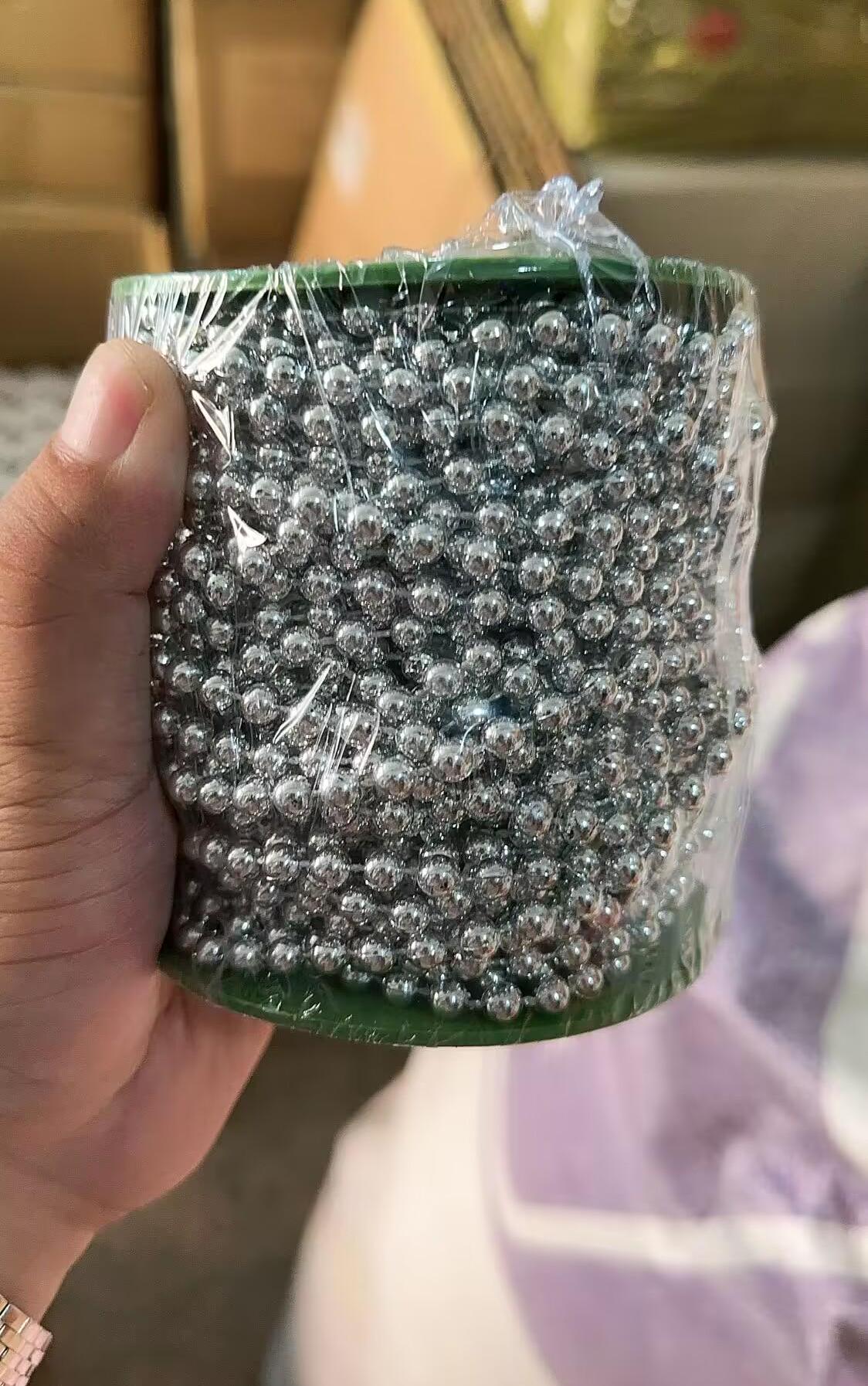 Ghirlanda Di Perle Artificiali 10m Bianca - Per Decorazioni Fai Da Te, Matrimoni, Natale