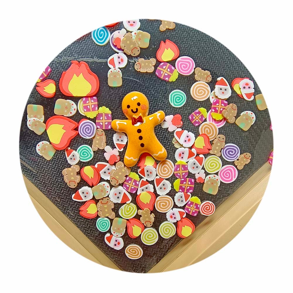 Gingerbread Man Charm Christmas Polymer Hot Clay Slices Cake Fire Flame Snowman Sprinkles for Crafts Making DIY Slime Accessories