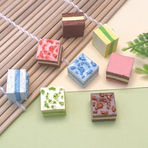 Bricolage carré en résine, breloques pépites de chocolat, décorations culinaires 3D pour créations artisanales, breloques pour sac, accessoires de porte-clés, embellissements DIY