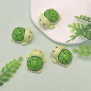 Miniaturas de tortugas marinas, cabujones de resina de animales kawaii para slime, decoración de fundas de teléfono y accesorios de manualidades.
