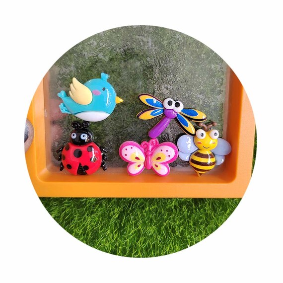 10 pezzi resina cartone animato carino api, farfalle, lumache, libellule serie fondo piatto Scrapbook gioielli fai da te fermagli per capelli custodia per telefono  15