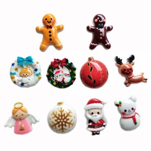 Leuke Gemengde Kerst Serie Hars Platte Achterkant Cabochon Scrapbooking Haarelastiekje Centrum Versieringen DIYAccessoires
