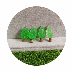 Arbre vert ornement plantes figurine micro paysage statue miniature en pot mini accessoires de jardin