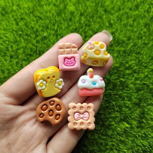 Mini comida, galletas, queso, Chocolate, cabujón con parte posterior plana, patrón en miniatura, apliques, adorno artesanal, pendientes para álbum de recortes DIY, accesorios