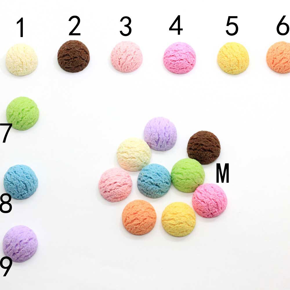 19mm 24mm Colorful Ice Cream Ball Shape Resin Cabochon Kawaii Etsy