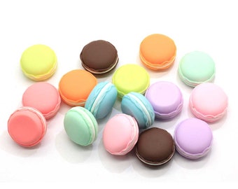 26mm 3D Fake Food Miniatur Macaron Harz Charms DIY Schmuck Halskette Haarschmuck Resin Cabochons Deko