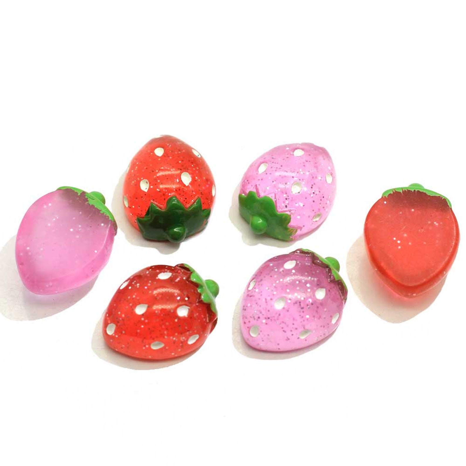 19mm Strawberry Simulation Fruit Resin Flatback Cabochon Etsy