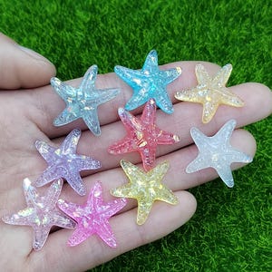 Estrellas de mar de resina multicolor, accesorios para manualidades y amuletos