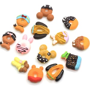 Kawaii Alimentos Mixtos DIY Flatback Resina Cabochones Mini Pasteles de Alimentos Donuts Galleta Decoración de Cocina en Miniatura para Niños