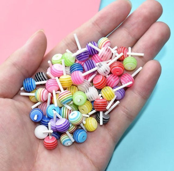 Mini Lollipop Shaped Charms for Acrylic Nails 12x6mm Nail Art Cute