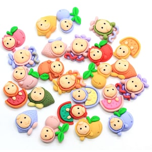 Cartoon Fruit Resin Falt back Cabochon Scrapbooking Hair bow Center Adornos DIY Accesorios