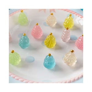 Mini figurines lumineuses 3D arbre de Noël résine jouets sac aveugle