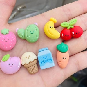 Cartoon Fruit Summer Flatback Resina Cabochon Kawaii Fake Food Fit Phone Deco Parts DIY Scrapbooking Accesorios Craft