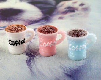 Resin kawaii cabochon drink beverage 3D coffee cup charms diy jewelry making ornament craft decoration material
