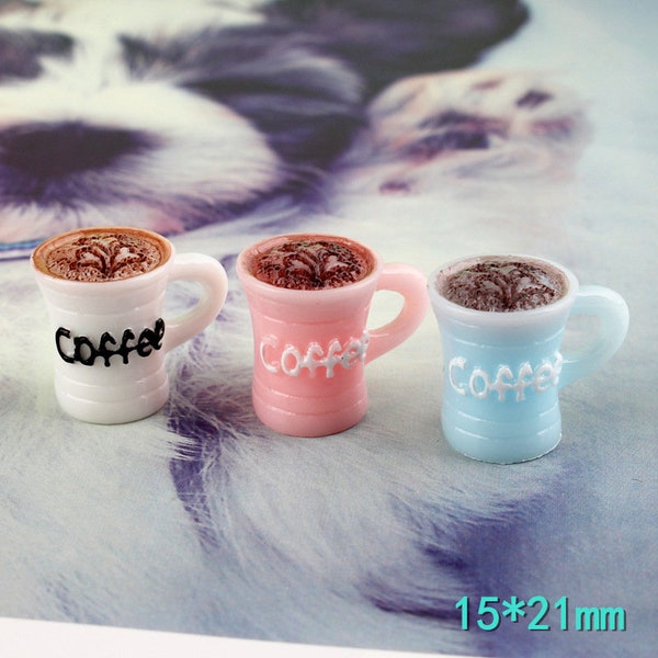 Resin kawaii cabochon drink beverage 3D coffee cup charms diy jewelry making ornament craft decoration material