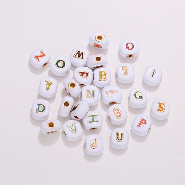 DIY Alloy Beads Alphabet Rainbow Letter Kind Enamel Charms - Etsy