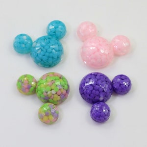 Mix Colori Glitter Resin Mouse Flatback Cabochons DIY Hair Bow Center Scrapbook Decorazione