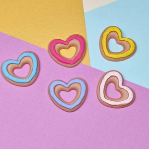 Kawaii Kekse Flatback Harz Herz Donuts Keks Kuchen Cabochon DIY Schmuck Handgemachte Haarschleife Dekoration