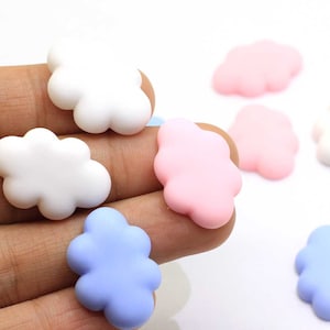 Clay Flatback Flat Back Cabochon Kawaii DIY Clay Craft Decoration White Cloud Scrapbooking Embellishment
