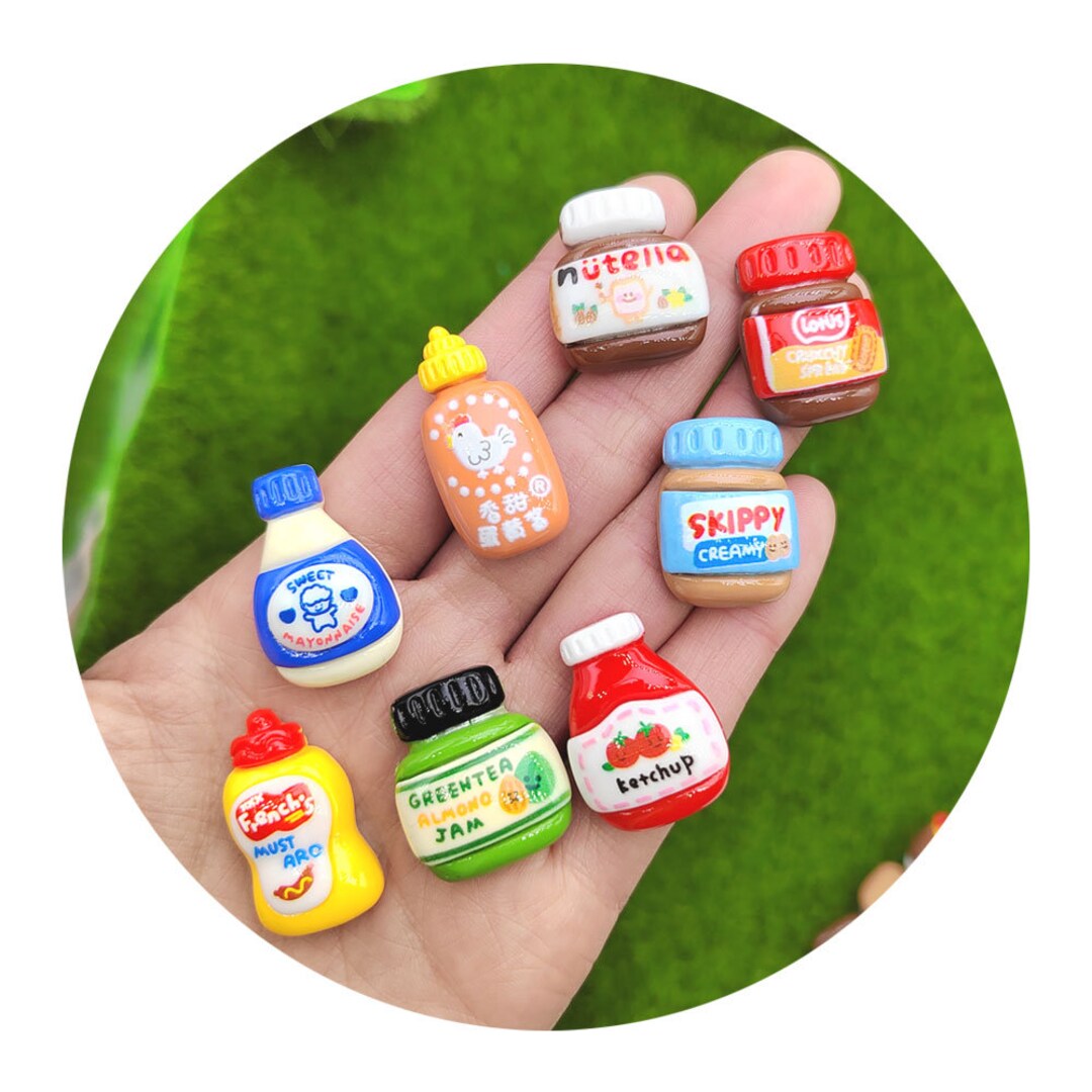 Skippy Creamy Nutella Mayonnais Ketchup Jam Bottle Resin Flatback