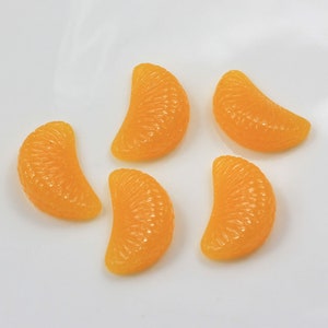 Frutta Slime Additivi Charms Resina Arancione Un lato per Kit fai-da-te Filler Decor per soffice argilla croccante croccante