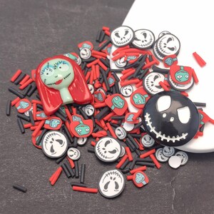 Sally and Jack Halloween Resin Charms Polymer Clay Slices Halloween Sprinkles for Slime Accessories