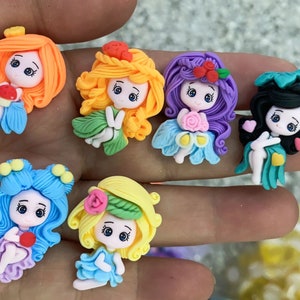 35mm Neues Design Kawaii Flat Back Princess Resin Cabochons für DIY Haarschleife Telefon Dekoration Scrapbooking