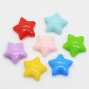 Cuentas de resina de corazón y estrella variadas, decoración artesanal, cabujón plano, álbum de recortes, adornos para teléfono, accesorios Diy