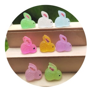 Leuchtende Ostern Kaninchen Cabochon Glow In Dark Slime Charms Perlen Füllung Zubehör