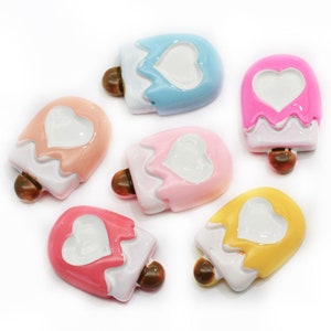 Kawaii Resin Eiscreme Mit Liebe Herz Cabochon für Handyhülle Scrapbooking Basteln DIY Verzierung