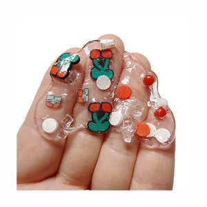 Iced Cherry Confetti Mix Nep Hagelslag voor Slijm of Miniatuur Voedsel Fimo Plakjes en Nep Hars Ijsblokjes