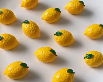 Flatback Mini Resin Lemon Fruits 3D Fruit Charms for Jewelry Making DIY Crafts Slime Decoraton