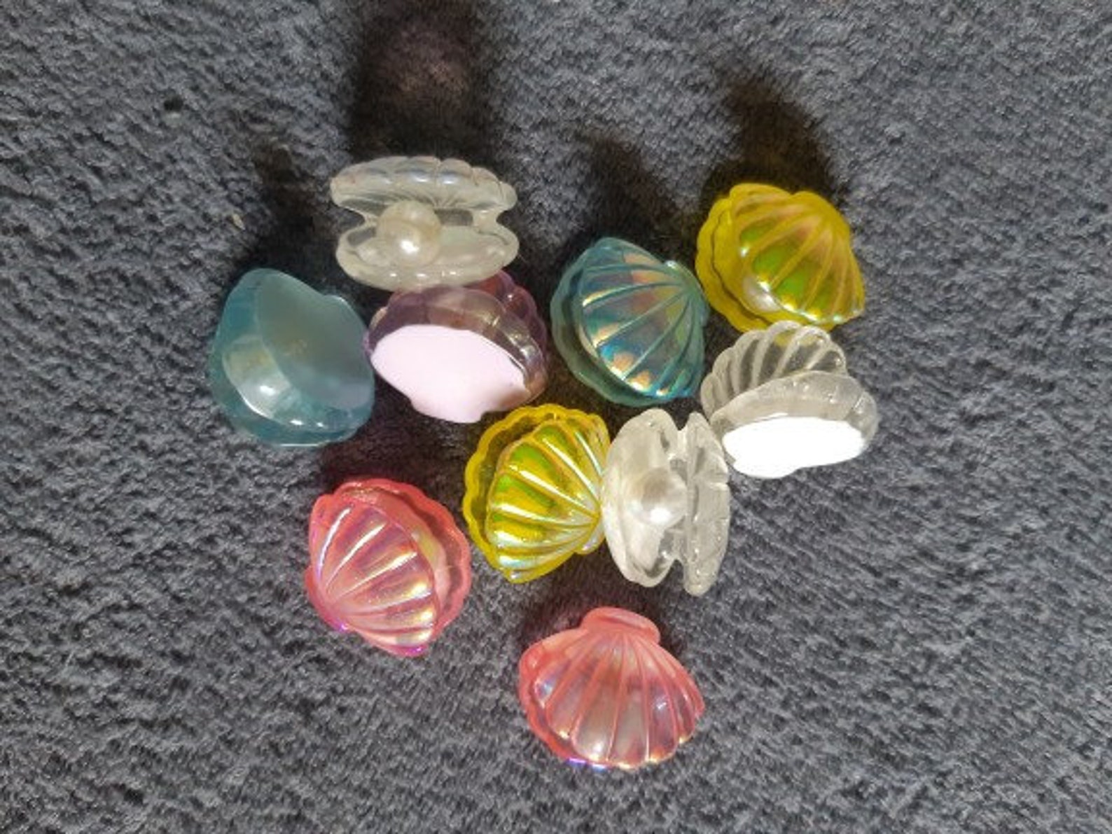 Kawaii Cute Color Plated Pearl Shells Flat Back Resin - Etsy